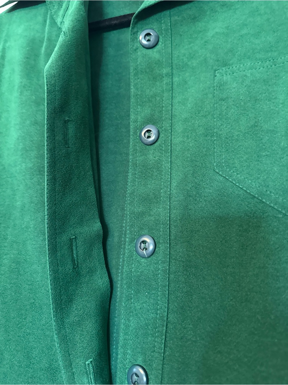 Vintage Forest Green Button-Front Shift Dress - Picture 9 of 14
